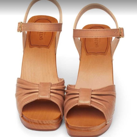 Free People Swedish Hasbeens NWT Bow Nature Camel Clog Sandal Best Style 🌸 - Picture 3 of 3